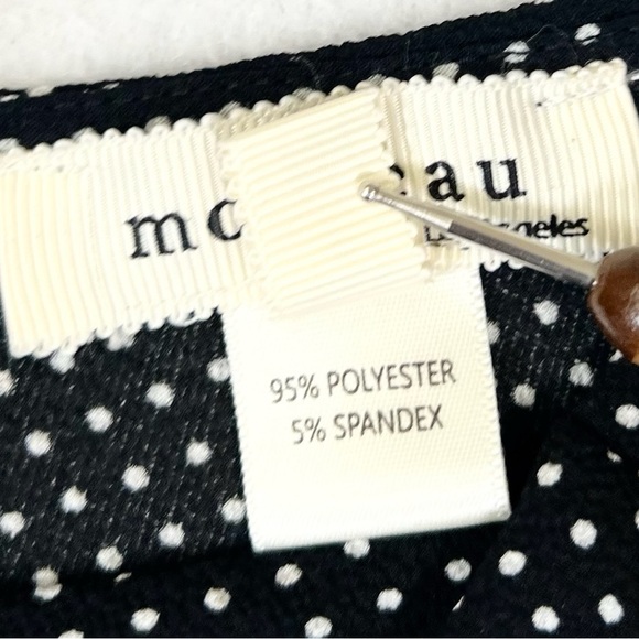 MONTEAU LOS ANGELES Juniors Retro Puff Sleeve Polka Dot Belted Jumpsuit Size S - Picture 10 of 13